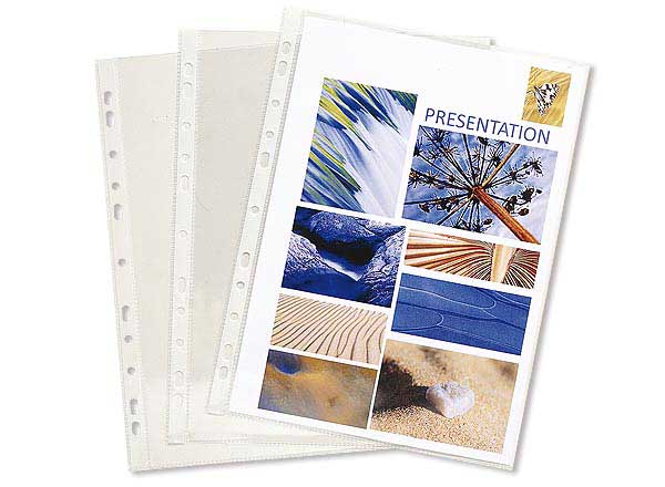 1 Sachet de 10 Pochettes perforées EXACOMPTA  en PVC souple 8/10ème résistante