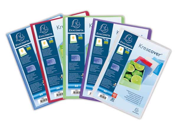 1 Lot de 5 Protège-documents personnalisables Kreacover - 20 poches - Assortis