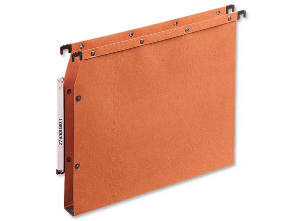 1 Boite de 25 Dossiers suspendus armoires L'OBLIQUE AZV kraft - orange - Fond 30 mm