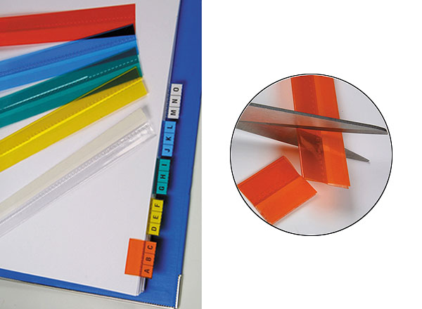 1 Sachet de 5 Bandes index en plastique transparent -coloris assortis