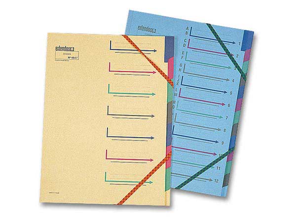 1 Trieur avec élastiques EXTENDOS - 12 compartiments