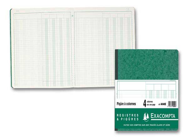1 Piqûre comptable 31 lignes - 4 colonnes sur 1 page