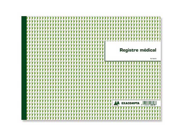 1 Registre contrôle médical Piqûre 60 pages 31 x 24 cm à l'italienne