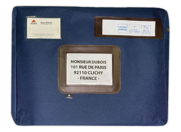 1 Pochette courrier à soufflet L 42xP 5xH 32 cm bleue en polyester