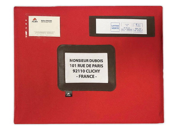 1 Pochette courrier à soufflet L 42xP 5xH32 cm rouge en polyester