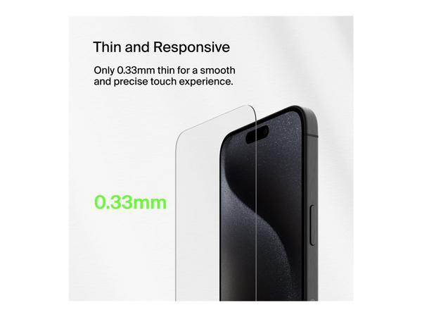 BELKIN ScreenForce Pro Tempered Glass AM Screen Protector - iPhone 16/15/14 Pro