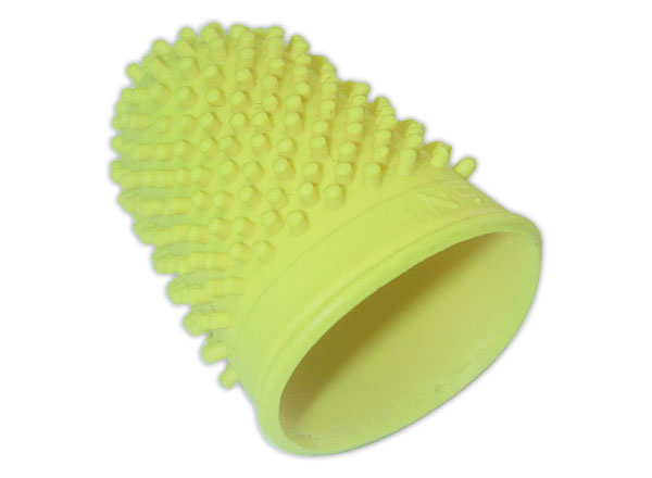 1 Sachet de 12 Doigtiers en caoutchouc jaune pour Hommes (21 mm)