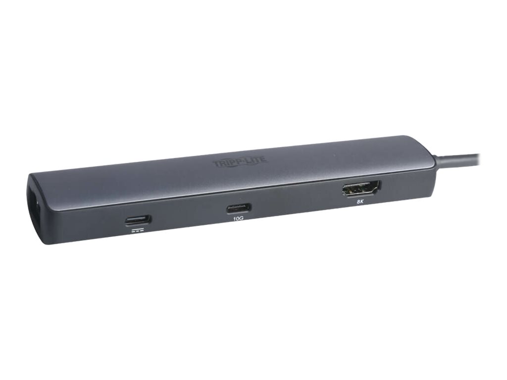 EATON TRIPPLITE USB-C Multiport Adapter 8K HDMI 3 USB Hub Ports Gigabit Ethernet 100W PD Charging HDR HDCP 2.3