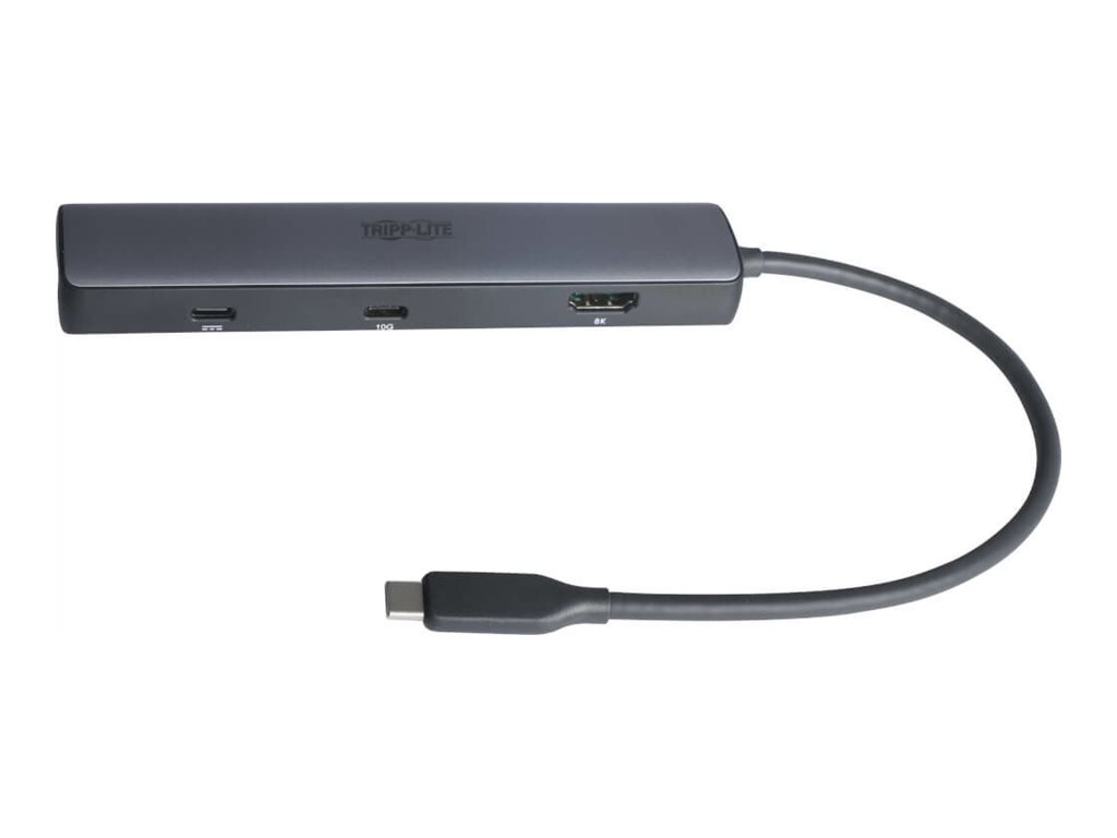 EATON TRIPPLITE USB-C Multiport Adapter 8K HDMI 3 USB Hub Ports Gigabit Ethernet 100W PD Charging HDR HDCP 2.3