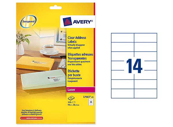 1 Étiquettes transparentes L99,1xH38,1 mm 350 étiq/boîte