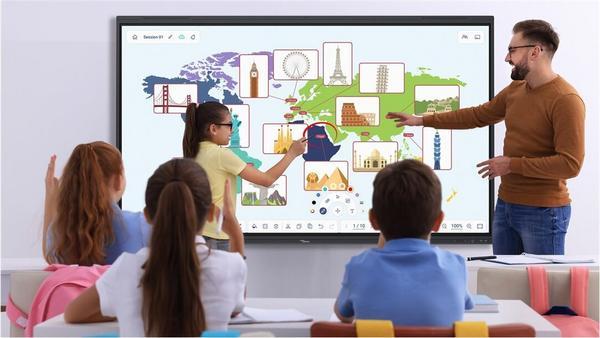 OPTOMA 5863RK 86p 400cd/m2 UHD Interactive 4K Multi-Touch-Display Android 13 Integrated Google Play Store