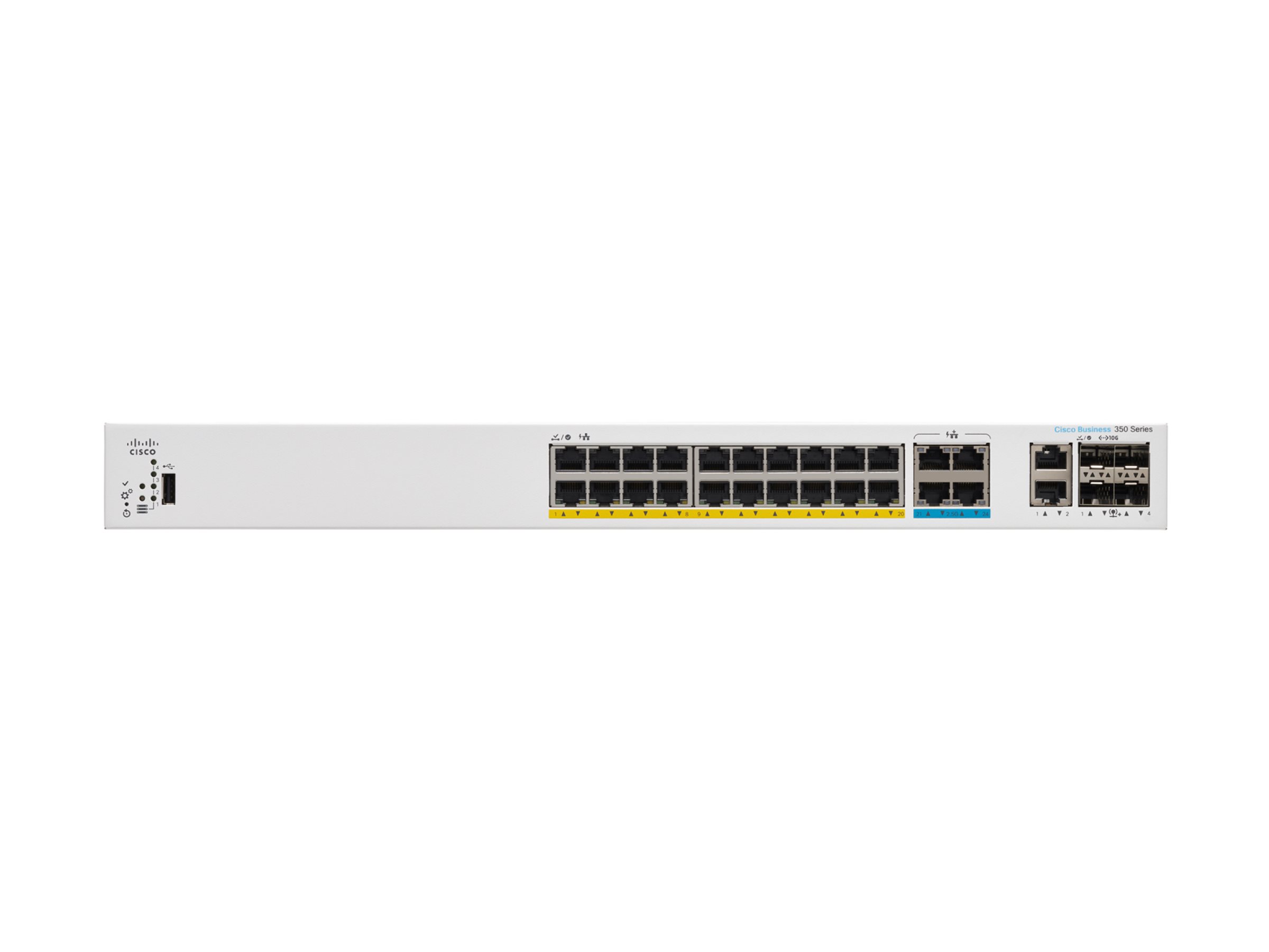 CISCO Catalyst 1300 24-Port Switch / 8-Port 2.5GE + 16-Port 1GE PoE+ with 375W power budget 4 x 10G SFP+ Uplinks