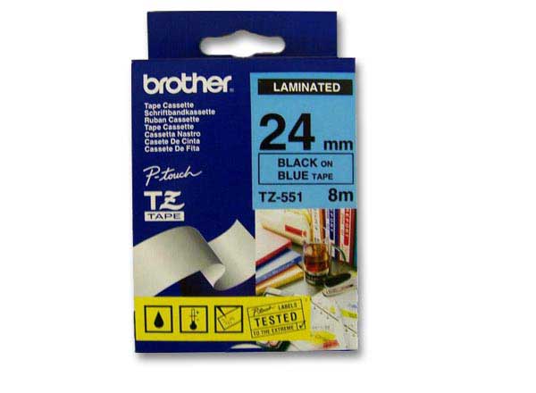 1 Ruban pour titreuse BROTHER TZ 24mm - noir/bleu - TZ551