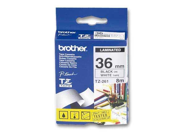 1 Ruban pour titreuse BROTHER TZE 261 36mm blanc impression noire