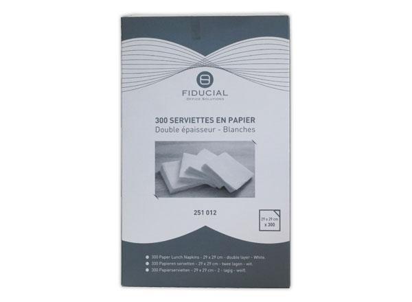 1 Sachet de 300 Serviettes en papier blanches double épaisseur 29 x 29 cm