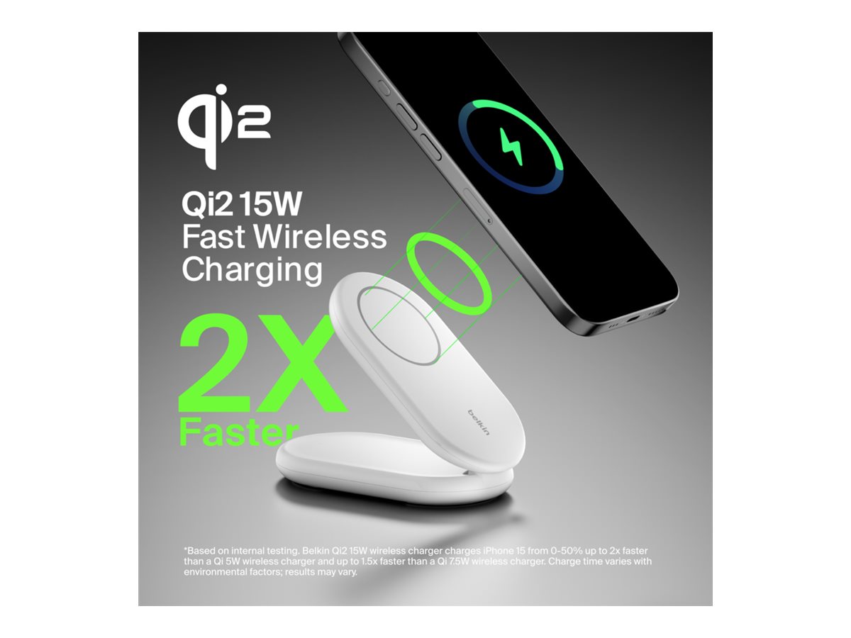 BELKIN BOOSTCHARGE Qi2 15w Magnetic Stand White