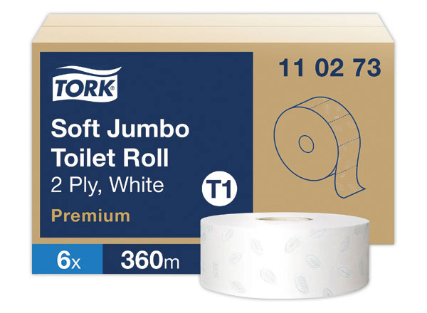 1 Carton de 6 Maxi-bobines de papier toilette jumbo TORK Premium 360 mètres