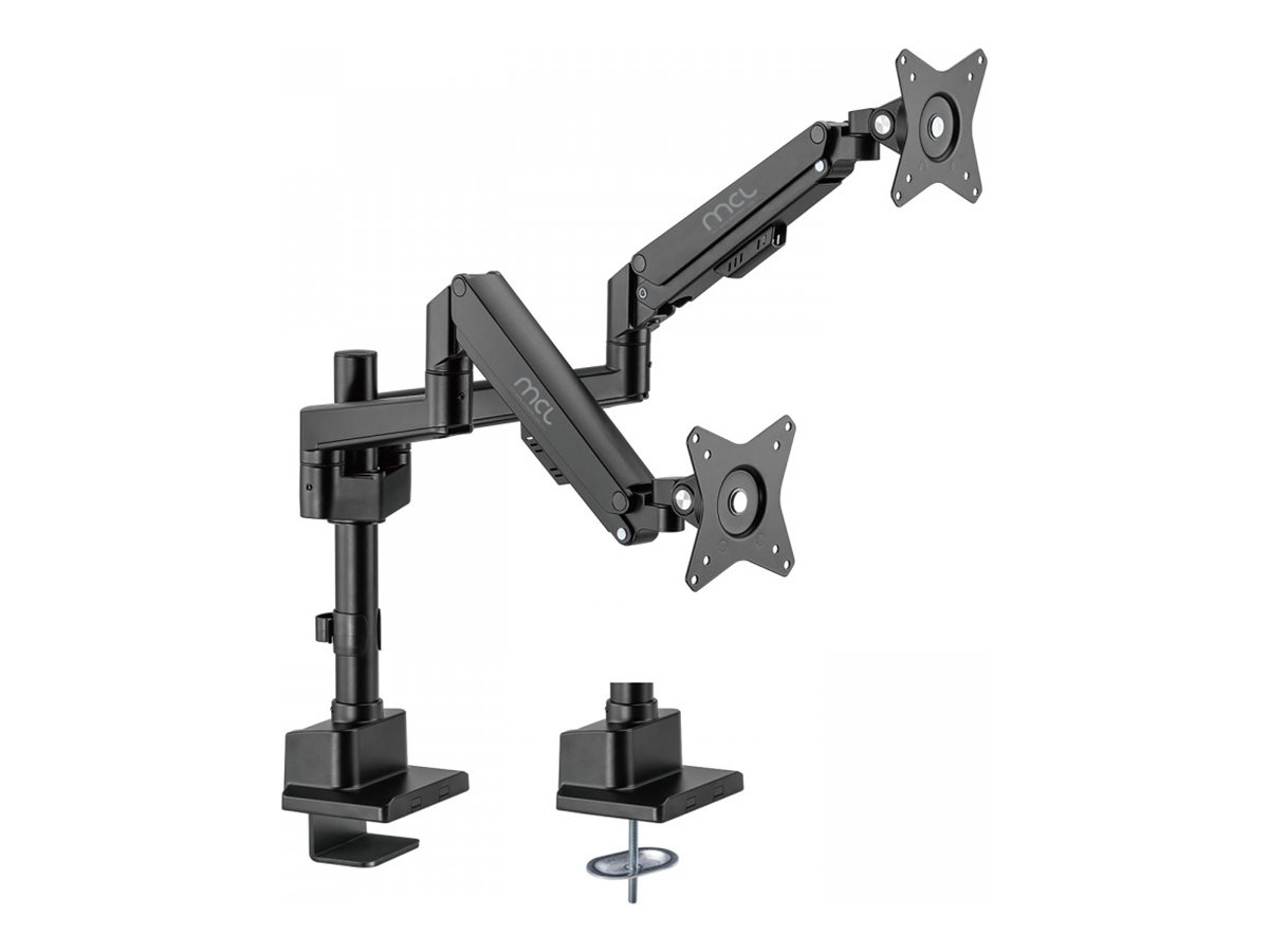MCL Support écran bureau à amortisseur 2 écrans jusquà 32p/9Kg Noir