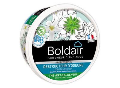 1 Gel solide destructeur d'odeur BOLDAIRThé vert et Aloe vera 300g