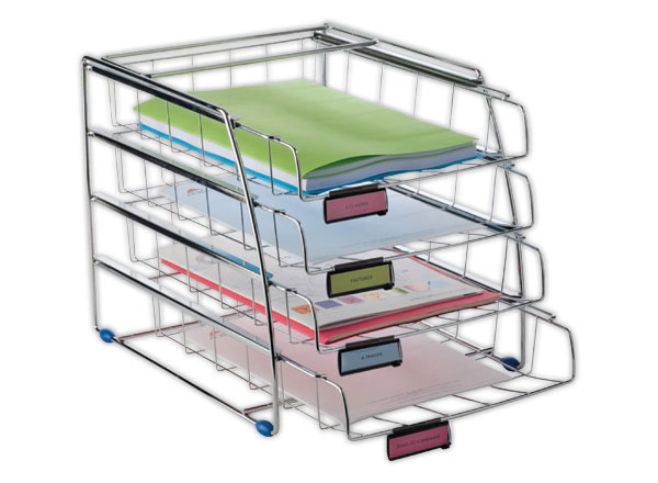 1 Set de 4 corbeilles coulissantes à la française filmétal