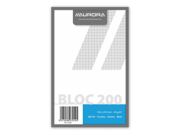 1 Bloc brouillon 200 feuilles, 5x5 ft 13,5x21 cm