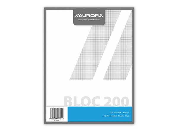 1 Bloc brouillon quadrillé 5x5 21x27 cm