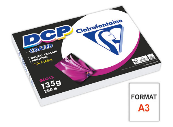 1 Ramette de 250 feuilles de papier blanc laser DCP Coated A3 135g