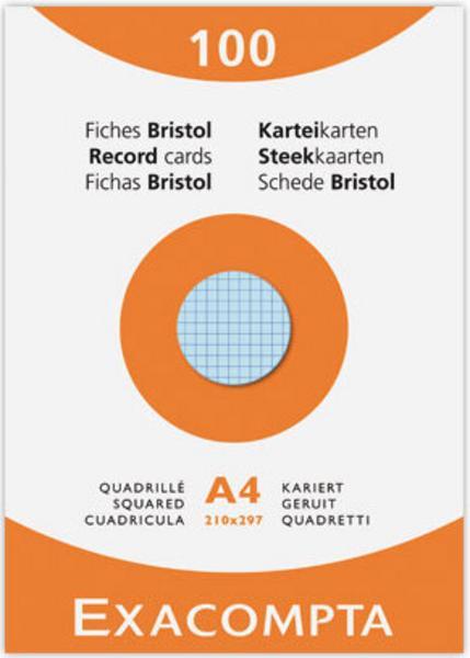 1 Etui de 100 Fiches bristol couleurs assorties 5x5 21x29,7 cm, 210g