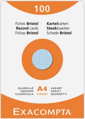 1 Etui de 100 Fiches bristol couleurs assorties 5x5 21x29,7 cm, 210g