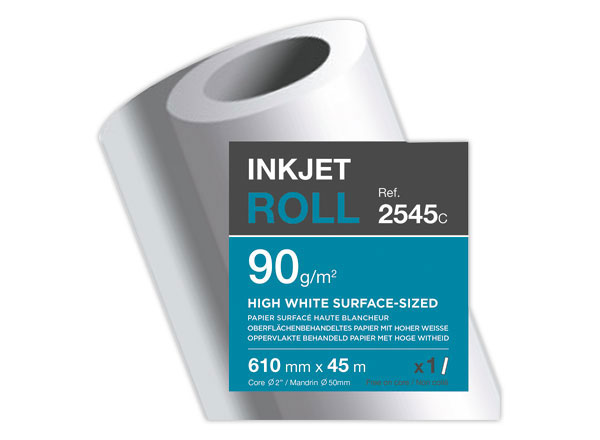 1 Rouleau papier pour traceur jet d'encre CLAIREFONTAINE 0,610x45 m 90 g