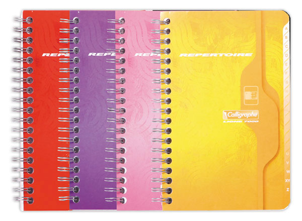1 Répertoire spirale Calligraphe 11x17cm,5x5, 70g, 180 pages