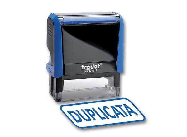 1 Timbre à formule commerciale  X-Print "Duplicata" - bleu