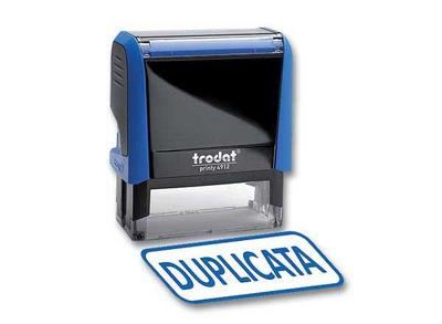 1 Timbre à formule commerciale  X-Print "Duplicata" - bleu