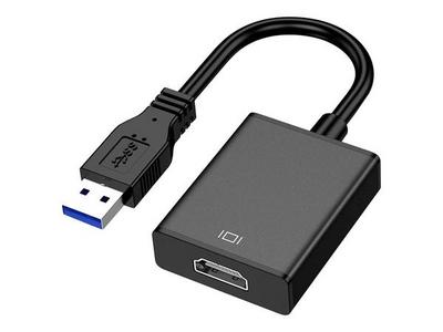 DLH - Adaptateur vidéo - USB type A mâle pour HDMI femelle - 20 cm - noir - support 1080p