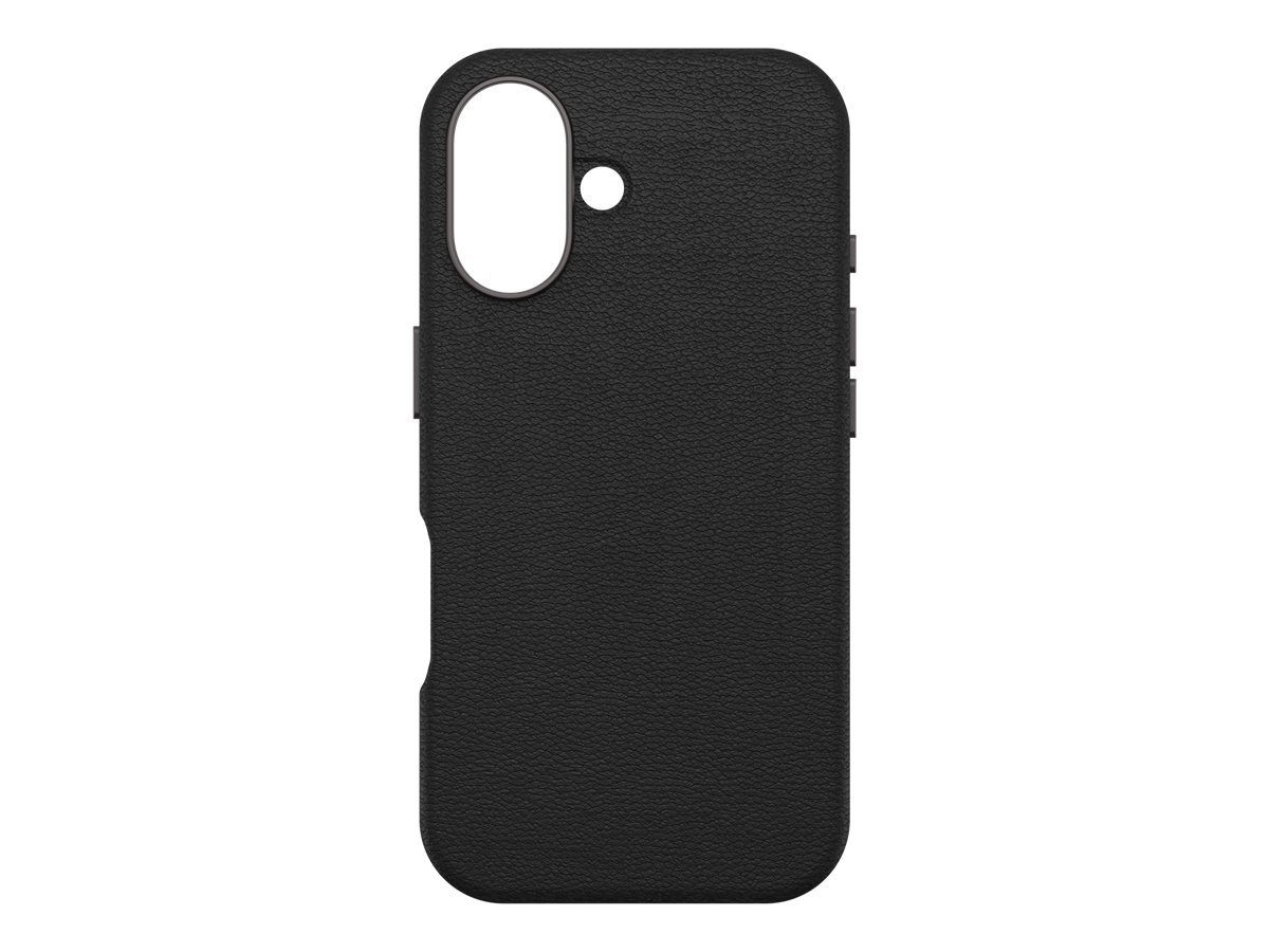 OtterBox Symmetry Series - Coque de protection pour téléphone portable - compatibilité avec MagSafe - cuir de catus, polyuréthane - noir cendré (noir) - pour Apple iPhone 16