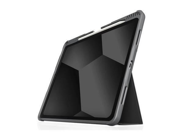 STM dux plus - Étui à rabat pour tablette - polycarbonate, polyuréthane (PU), polyuréthane thermoplastique caoutchouté - noir - pour Apple 13-inch iPad Air M2 Wi-Fi (M2), M2 Wi-Fi + Cellular (M2)