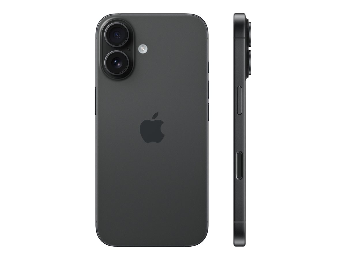 Apple iPhone 16 - 5G smartphone - double SIM / Mémoire interne 128 Go - écran OEL - 6.1" - 2556 x 1179 pixels - 2x caméras arrière 48 MP, 12 MP - front camera 12 MP - noir
