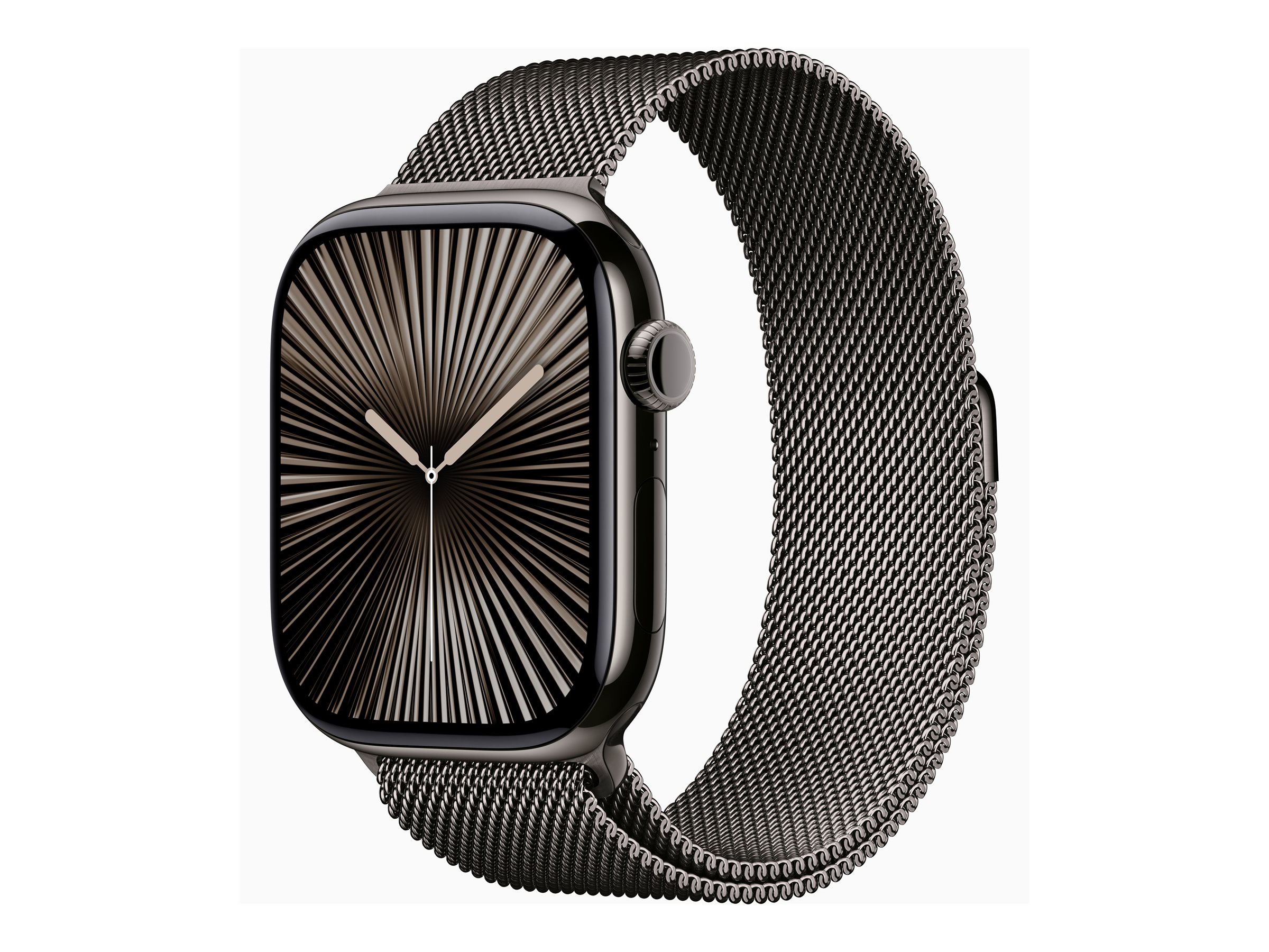 Apple Watch Series 10 (GPS + Cellular) - 46 mm - ardoise titane - montre intelligente avec boucle milanaise - maille en acier inox - ardoise - taille du bracelet : M/L - 64 Go - LTE, Wi-Fi 4, UWB, Bluetooth - 4G - 41.7 g
