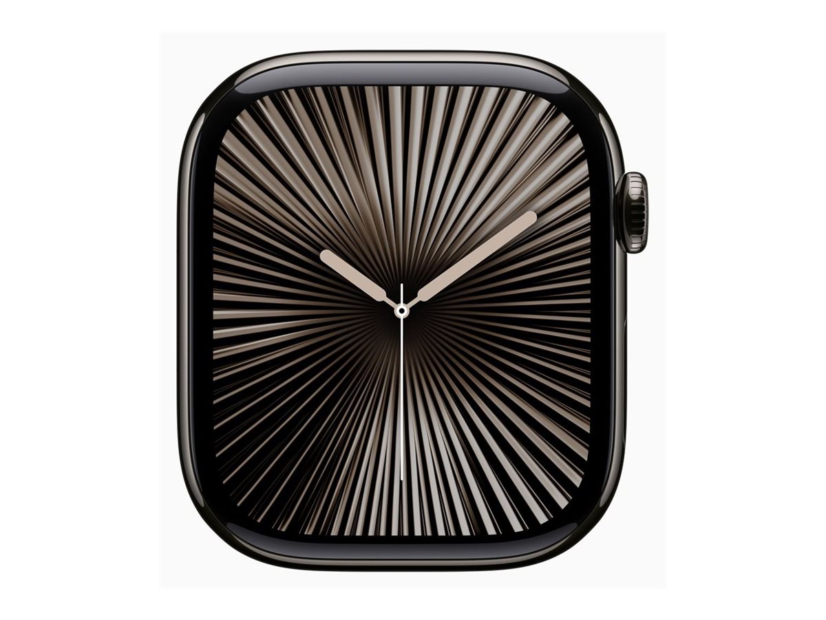 Apple Watch Series 10 (GPS + Cellular) - 46 mm - ardoise titane - montre intelligente avec boucle milanaise - maille en acier inox - ardoise - taille du bracelet : M/L - 64 Go - LTE, Wi-Fi 4, UWB, Bluetooth - 4G - 41.7 g