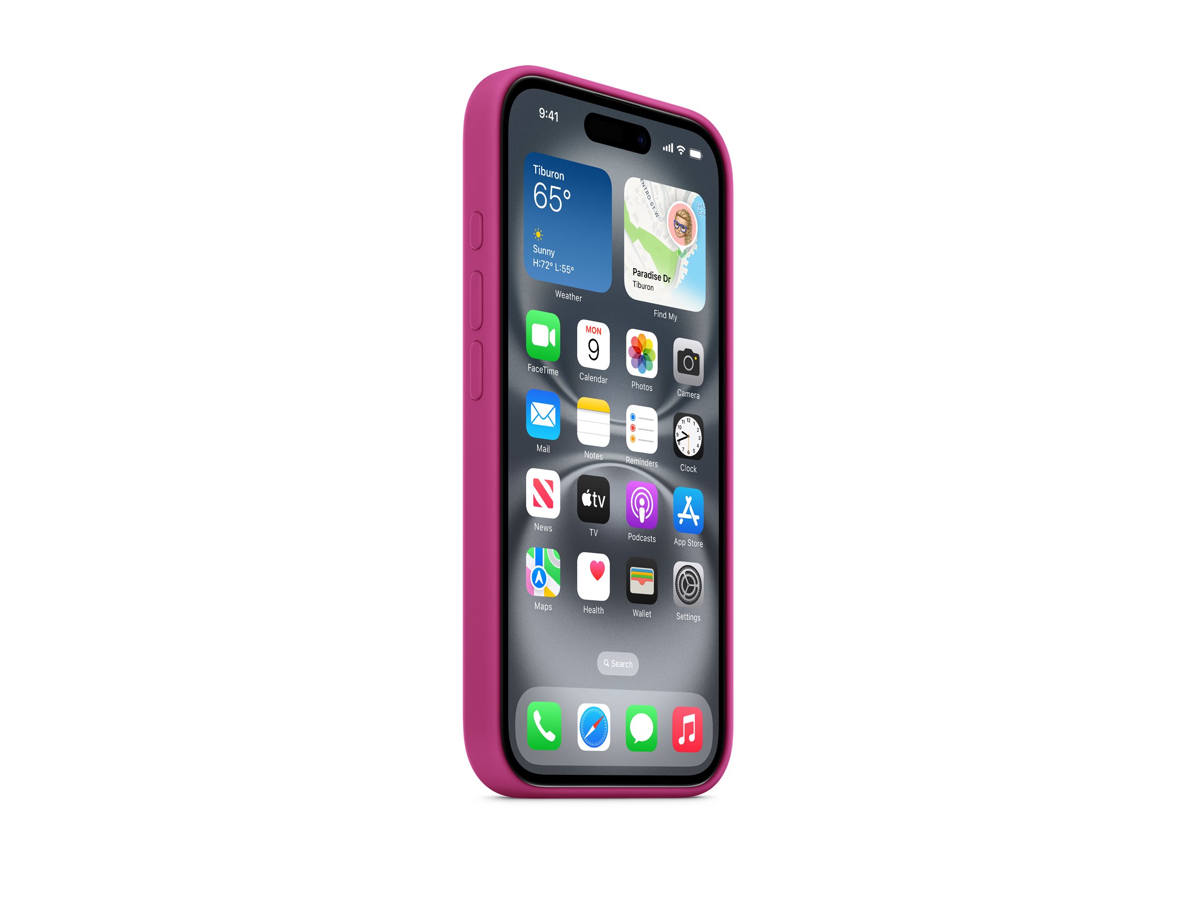 Apple - Coque de protection pour téléphone portable - compatibilité avec MagSafe - silicone - Fuchsia - pour iPhone 16