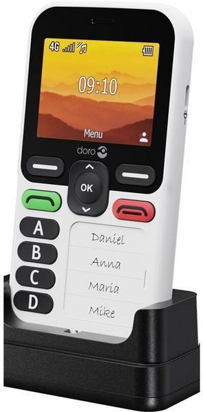 DORO Leva X10 - 4G téléphone de service - RAM 64 Mo / Mémoire interne 128 Mo - microSD slot - 320 x 240 pixels (60 Hz) - blanc et noir