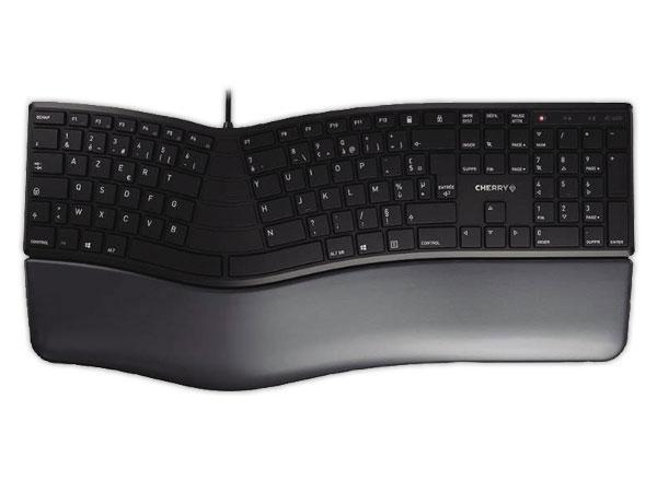 CHERRY KC 4500 ERGO Clavier ergonomique filaire, noir, USB, AZERTY - FR