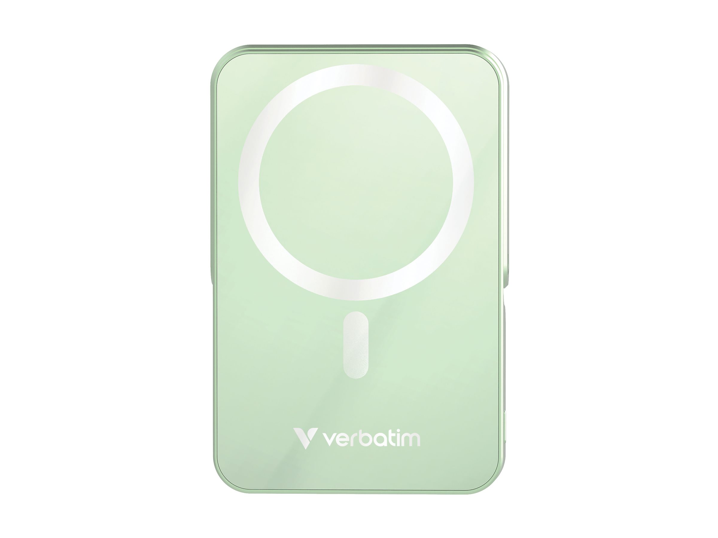 Verbatim Charge 'n' Go - Banque d'alimentation sans fil - magnétique, avec support - Li-pol - 10000 mAh - 20 Watt - 3 A - PD (24 pin USB-C) - vert