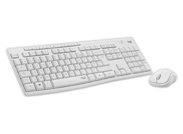 Logitech MK295 Silent Wireless Combo clavier Souris incluse Bureau RF sans fil AZERTY Français Blanc