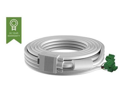 Câble VGA de qualité installation - phoenix (m) à VGA (m) - 28 AWG - diamètre extérieur 8 mm - 5 m - blanc