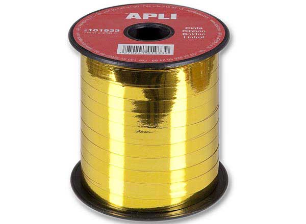 1 Lot de 2 Rouleaux de ruban Bolduc Or 7 mm x 250m
