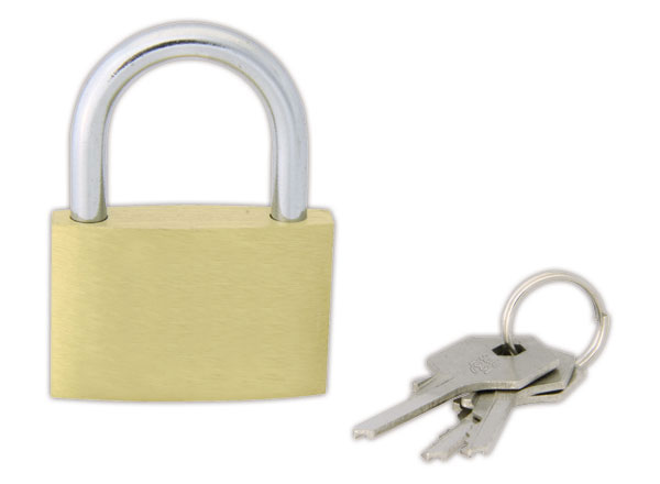 1 cadenas laiton largeur 30 mm avec 3 clés