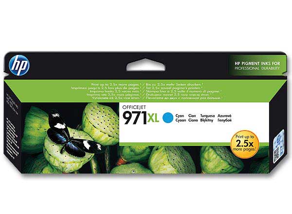 HP 971XL cartouche d'encre cyan grande capacité authentique