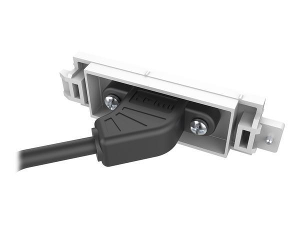 Module HDMI - prise femelle à l'avant avec câble à l'arrière avec connecteur femelle - HDMI v2.0 - 4K à 30 Hz - AWG 28 - longueur totale 200 mm - s'insère dans les entourages Techconnect - plastique - blanc