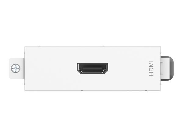 Module HDMI - prise femelle à l'avant avec câble à l'arrière avec connecteur femelle - HDMI v2.0 - 4K à 30 Hz - AWG 28 - longueur totale 200 mm - s'insère dans les entourages Techconnect - plastique - blanc